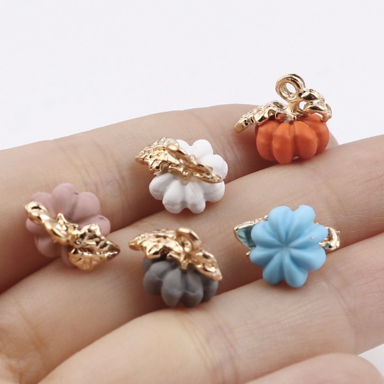 Picture of Zinc Based Alloy & Acrylic Charms Pumpkin