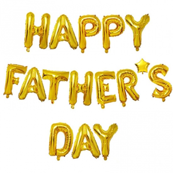 Picture of Happy Father's Day Wine Glass Stars Aluminium Foil Balloon Party Decorations