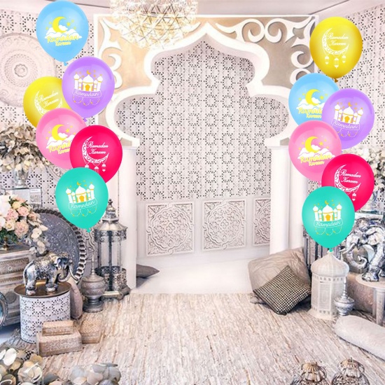 Picture of Black - Eid Mubarak Ramadan Festival Eid Al-Fitr Latex Balloon Party Decorations 30cm, 1 Piece