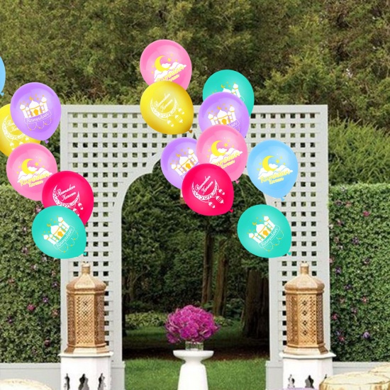 Immagine di Black - Eid Mubarak Ramadan Festival Eid Al-Fitr Latex Balloon Party Decorations 30cm, 1 Piece