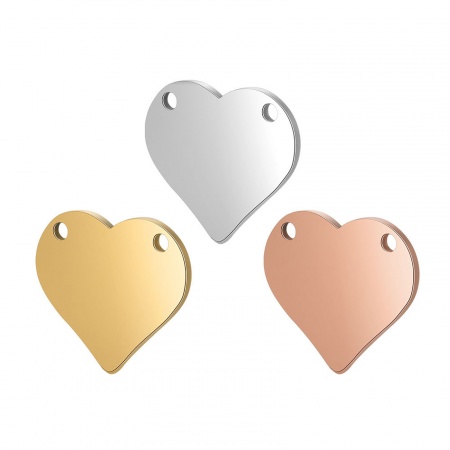 Stainless Steel Connectors Heart Blank Stamping Tags