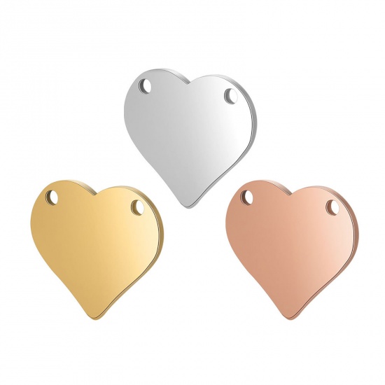 Picture of Stainless Steel Connectors Heart Blank Stamping Tags
