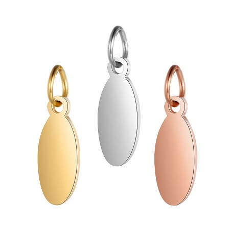 Stainless Steel Charms Oval