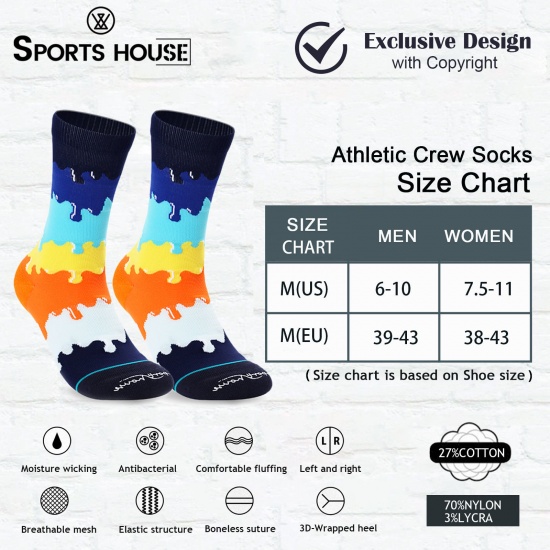 Immagine di Men's Rainbow Towel Bottom Multifunctional Fashion Sports Socks