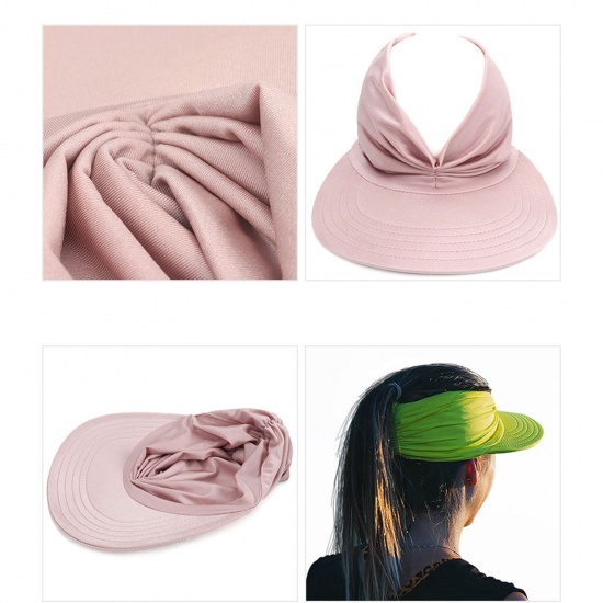 Picture of Navy Blue - Summer Women's Anti-Ultraviolet Elastic Adult Empty Top Sun Hat M（56-65cm）, 1 Piece