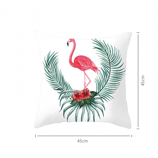 Bild von Pfirsich Haut Stoff Flamingo Quadrat Kissenbezug Home Textile