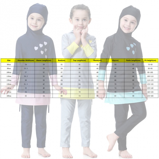 Picture of Muslim Long Sleeve Trousers Girl Child's Two-Piece Split Swimwear