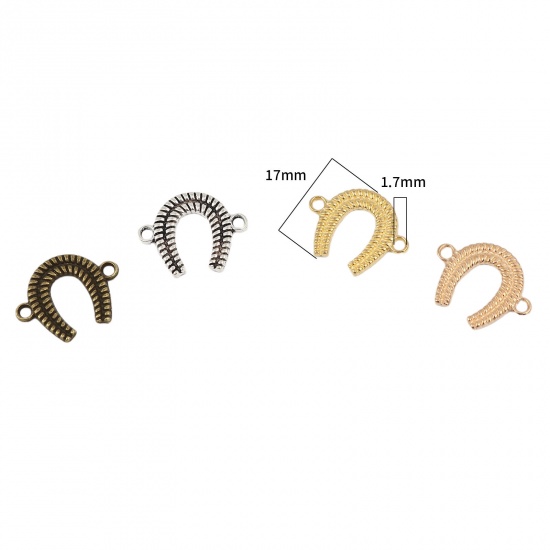 Immagine di Lega di Zinco Connettore Accessori Ferro di Cavallo Oro Placcato 17mm x 13mm, 50 Pz