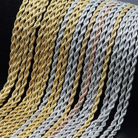 Stainless Steel Braided Rope Chain Necklace