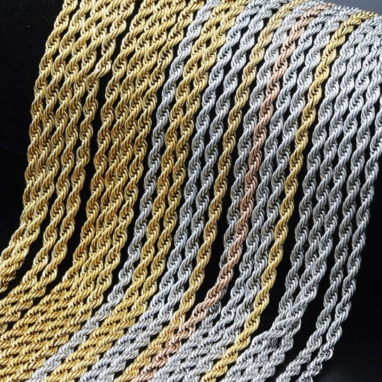 Picture of Stainless Steel Braided Rope Chain Necklace