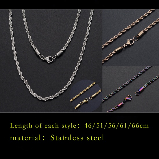 Picture of Stainless Steel Braided Rope Chain Necklace
