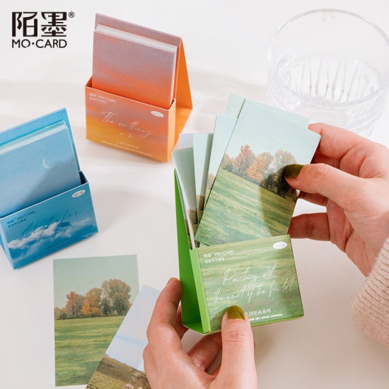 Immagine di Blue - Sky Landscape DIY Scrapbook Material Paper Vertical Type Memo Notepads 5.5x9.3cm, 1 Piece