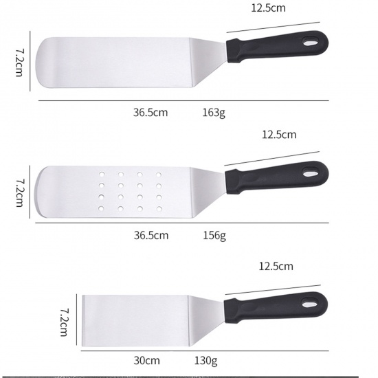 Immagine di Silver Tone - Curved Spatulas Stainless Steel Butter Knife Cake Cream Spreader Fondant Pastry Tool 26.8x3cm, 1 Piece