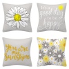 Picture of Gray - 12# Polyester Daisy Flower Square Pillowcase Home Textile 45x45cm, 1 Piece
