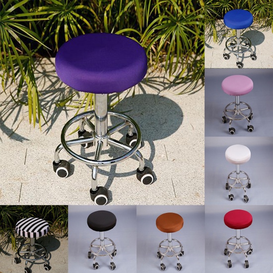 Image de Jaune - Housse de chaise élastique ronde Spandex Vine pour Four Seasons 28cm Dia. - 35 cm de diamètre, 1 pièce