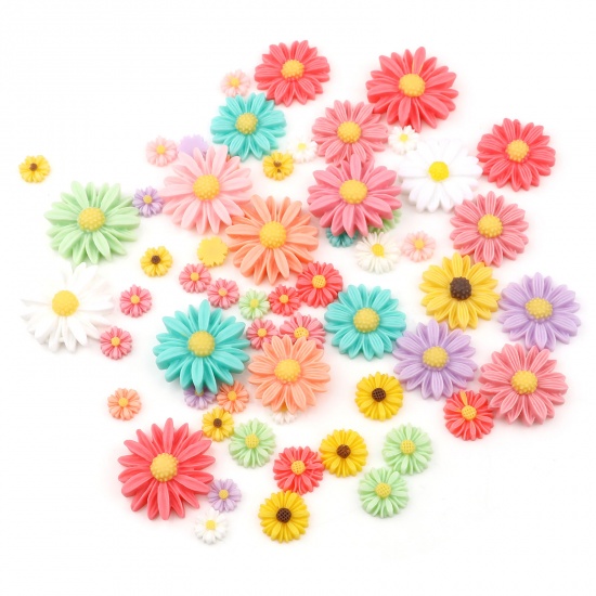 Bild von Harz Embellishments Cabochons Gänseblümchen Zufällig Mix 10 Stück