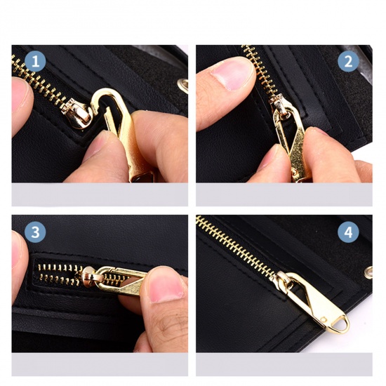 Picture of Zinc Based Alloy Zipper Pulls Garment Accessories Gunmetal Oval Detachable 37mm x 11mm, 2 PCs