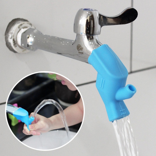 Picture of Green - Travel Portable Simple Mouthwash Cup Silicone Faucet Extender Children's Hand Washing Device Sink Supplies 7cm long, 1 Piece