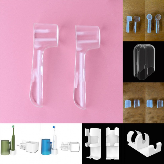 Picture of White - ABS Electric Toothbrush Mouthwash Cup Storage Rack Bathroom Supplies 11x4cm, 1 Piece
