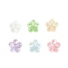 Image de Perles en Acrylique Fleur Multicolore Transparent Couleur AB 12mm x 12mm, Trou: env. 2.4mm, 200 Pcs