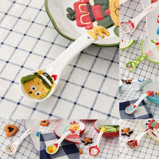 Picture of Multicolor - Basketball  Ceramic Cute Children Spoon Cutlery Tableware 14x4cm, 1 Piece