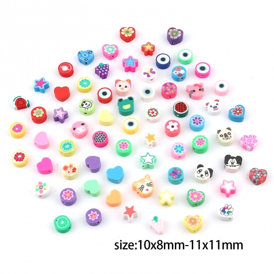 Picture of Polymer Clay Beads At Random Color 50 PCs