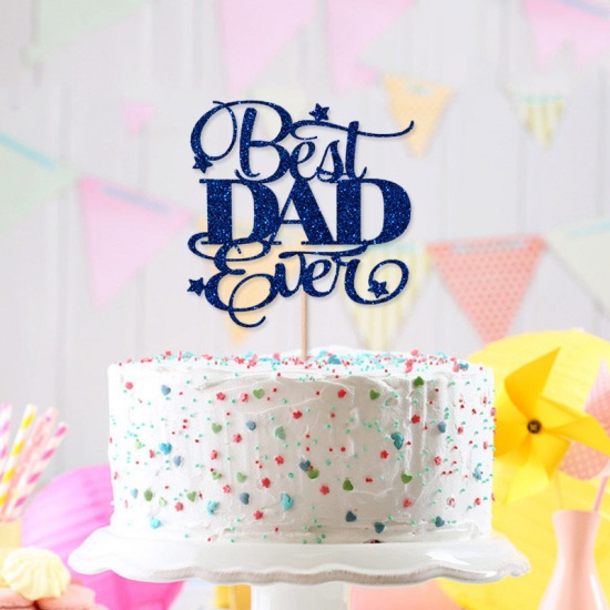 Picture of Black - Father's Day Paper Cake Picks Decoration Birthday Party Accessories 17x20cm, 1 Piece