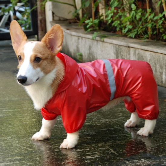 Immagine di Yellow - Pet Waterproof Raincoat Reflective Breathable Jumpsuit 2XL, 1 Piece