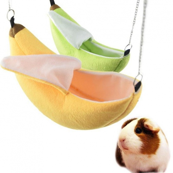Picture of Green - Banana Velvet Hamster Hanging Swing Bed 20x6.5cm, 1 Piece