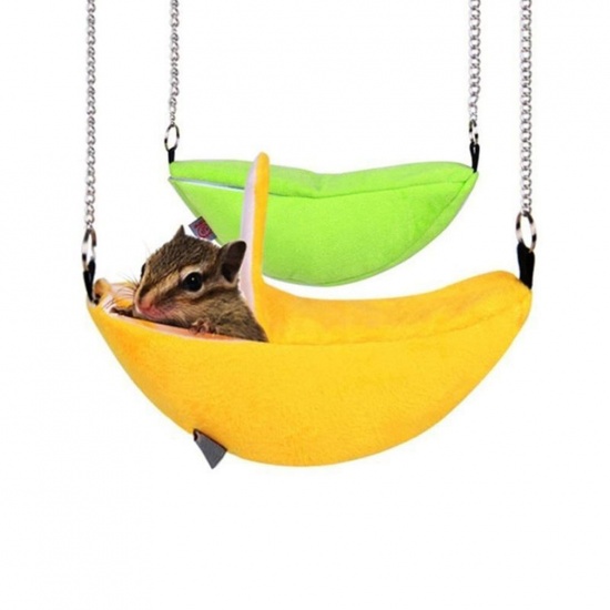 Picture of Green - Banana Velvet Hamster Hanging Swing Bed 20x6.5cm, 1 Piece