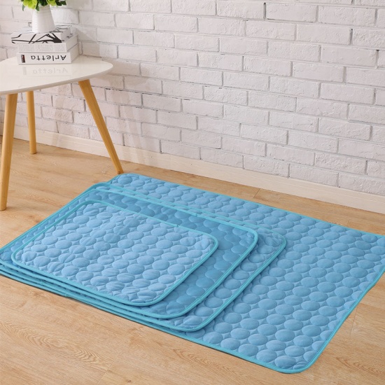 Picture of Gray - Rayon Summer Cool Rectangle Pet Mat 100x70cm, 1 Piece