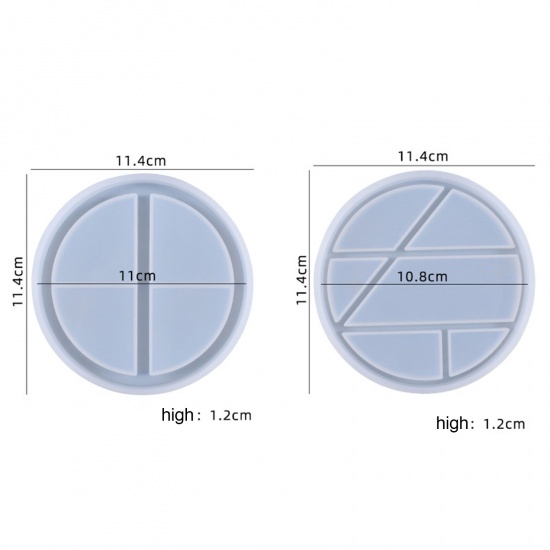 Immagine di Silicone Muffa della Resina per Gioielli Rendendo Tondo Ingraticciato Bianco 11.4cm Dia. 1 Pz