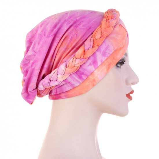 Immagine di Gray - Polyamide Women's Turban Hat Braided Tie-dye 58cm long, 1 Piece