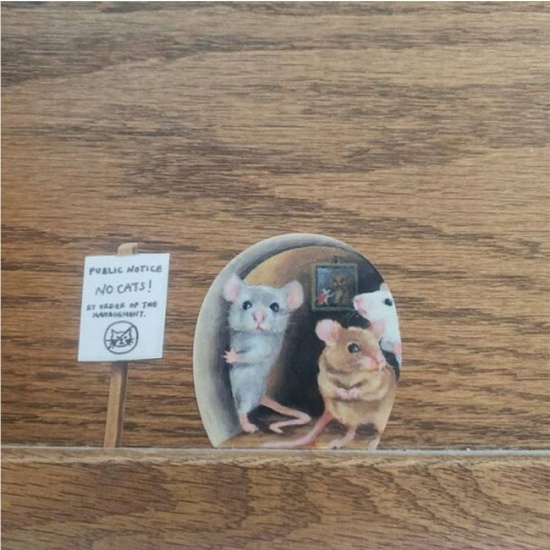 Изображение Rat Mouse Hole PVC Glass Window Film Wall Stickers Home Decoration
