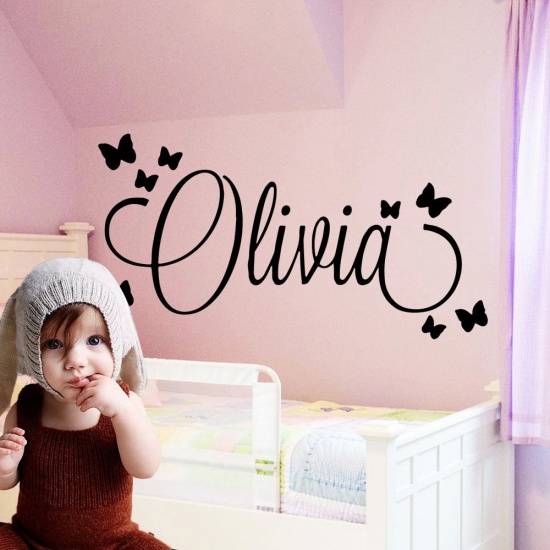 Picture of Girl's Name Message PVC Glass Window Film Wall Stickers Home Decoration