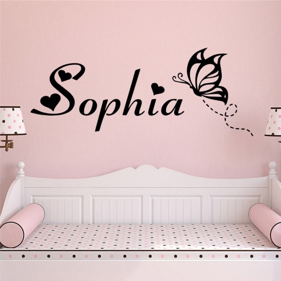 Picture of Girl's Name Message PVC Glass Window Film Wall Stickers Home Decoration