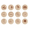 Image de Beige - Aimant de réfrigérateur de tire-bouchon en bois multifonctionnel de grain pour la décoration de maison de message 6.3cm Dia., 1 pièce