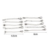 Image de Chaînes d'Extension pour Collier Bracelet en Acier Inoxydable Argent Mat Mousqueton 6cm long, 5 Pièces