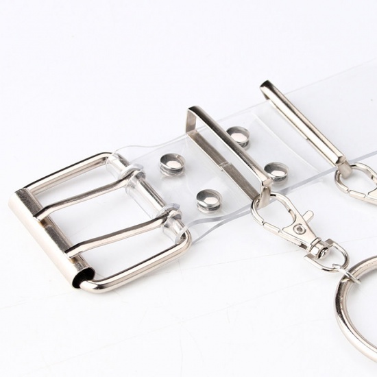 Picture of Transparent - Punk Style Chain PVC Belt Waistband Clothing Accessories 115x4cm, 1 Piece