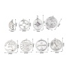 Image de Breloques en Laiton Rond Plaqué Platine Véritable 18K à Strass Transparent 1 Pièce