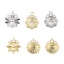 Immagine di Ottone Charms Multicolore Fiocco di Neve Trasparente Strass 2 Pz