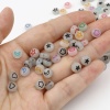 Picture of Acrylic Beads Flat Round Multicolor Pentagram Star Pattern About 7mm Dia., Hole: Approx 1.5mm, 500 PCs