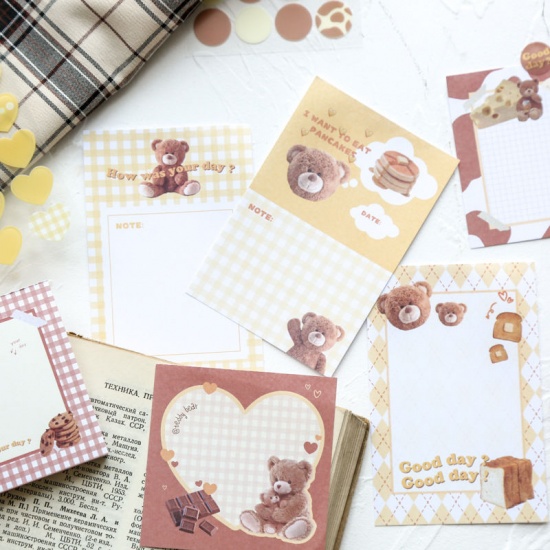 Picture of Yellow - Cute Bear Paper Memo Sticky Note DIY Scrapbook Stickers 11.5x7.5cm, 1 Set
