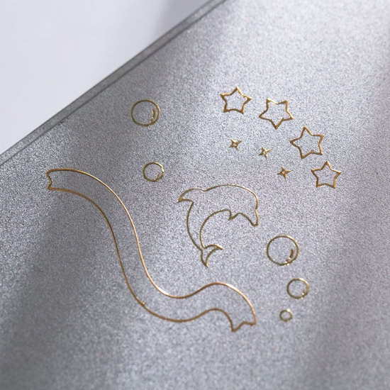 Picture of Golden & Silvery - Sakura Flower PET Gold Stamping DIY Scrapbook Stickers 5x22cm, 1 Set