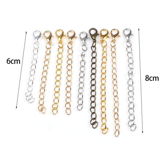 Picture of Iron Based Alloy Extender Chain For Jewelry Necklace Bracelet Multicolor 20 PCs