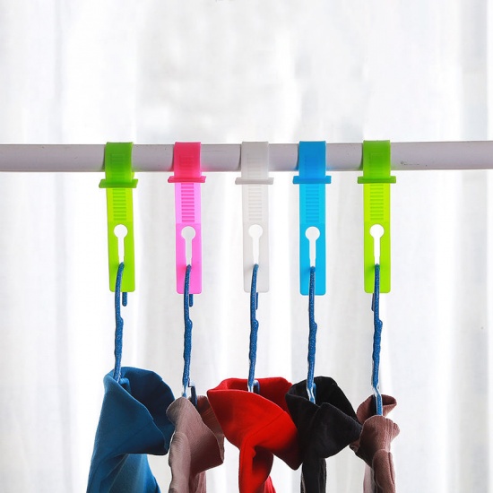 Picture of Skyblue - PP Pole Hanging Hook Windproof Flexible and Adjustable For Most Poles 18x2cm, 20 PCs