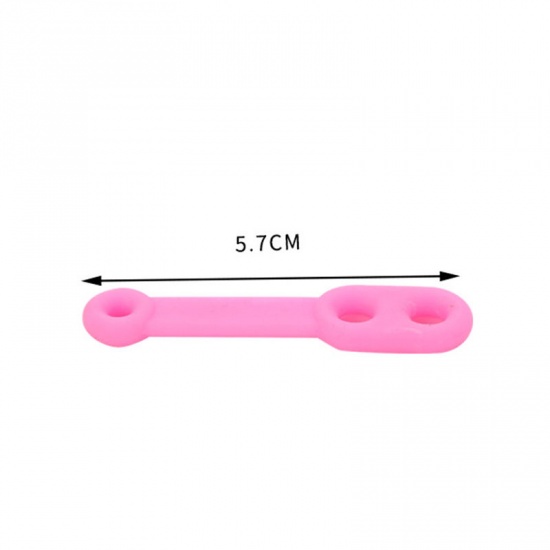 Immagine di Pink - TPR Pole Hanging Hook Windproof Flexible and Adjustable For Hangers 5.7cm long, 20 PCs
