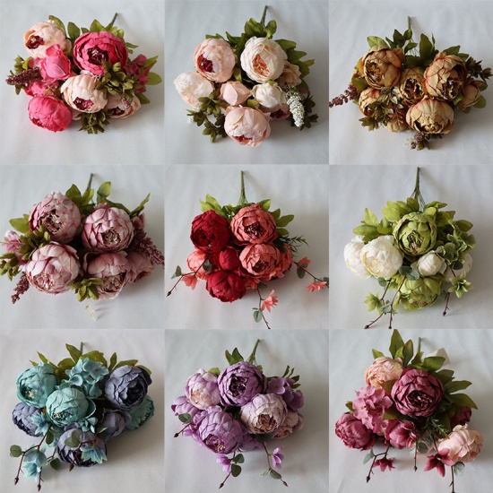 Picture of Faux Silk Simulation Flowers Ranunculus Peony Home Decoration