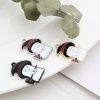 Picture of Zinc Based Alloy Charms Halloween Ghost Silver Tone Black & White Enamel 22mm x 15mm, 10 PCs