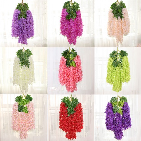 Faux Silk Simulation Flowers Violet Vine Home Decoration